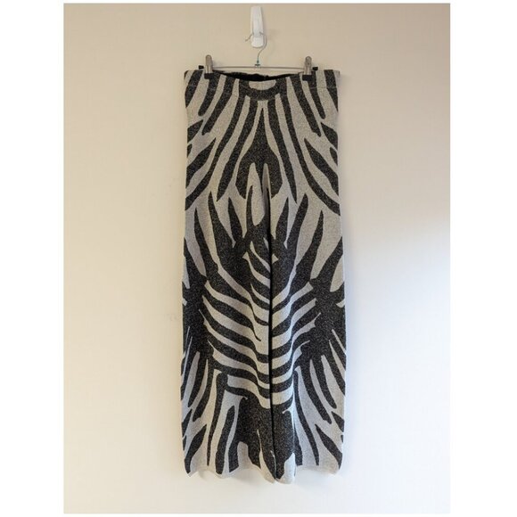 Zara Lurex Leaf Print Pants - Picture 4 of 7